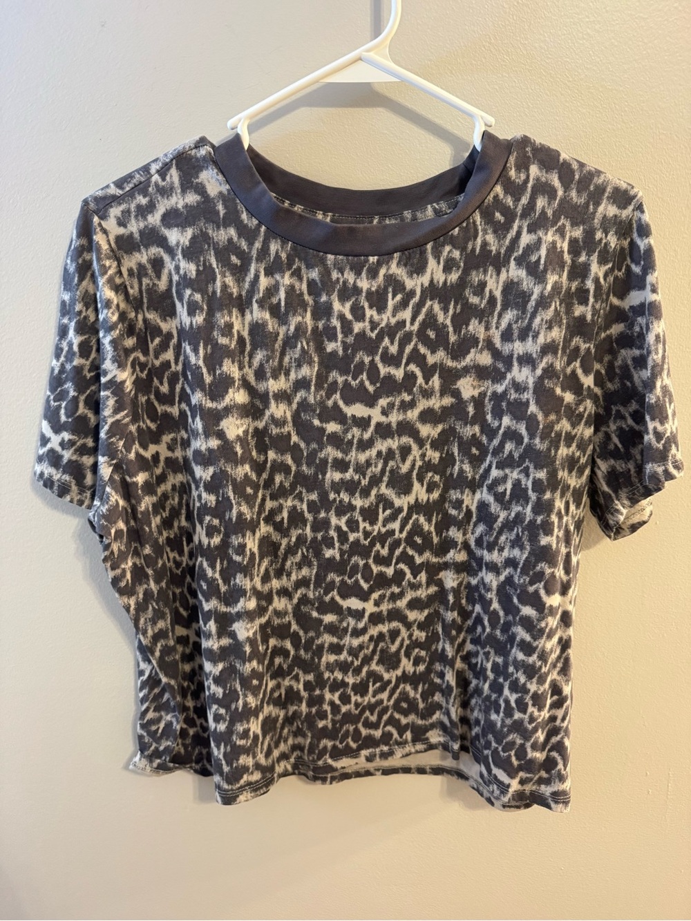 Primark Black and White Animal Print Short Sleeve Top